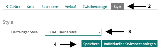 Screenshot 2: Style-Änderung in ILIAS-Kategorie