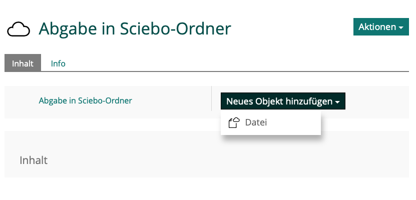 Screenshot Sciebo: Abgabe Datei