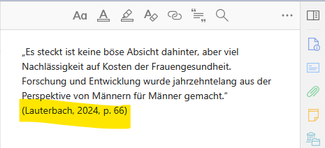 Notiz mit Quellennachweis