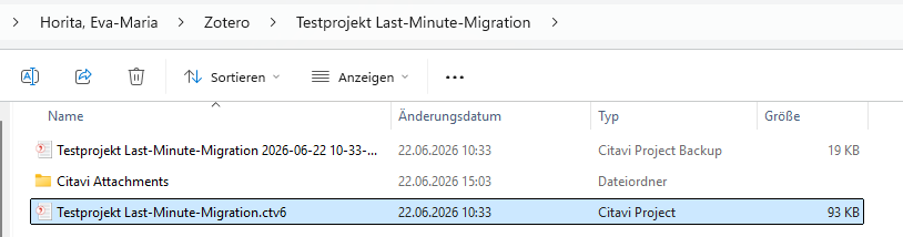 Screenshot Windows Explorer: Ordner mit entpackter Backup-Datei