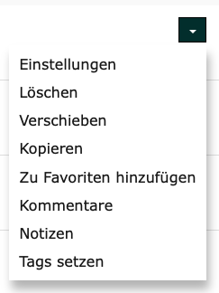 Screenshot Aktionen-Menü